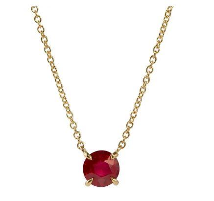 Faberge Colours Of Love 18ct Yellow Gold Ruby Chevron Pendant