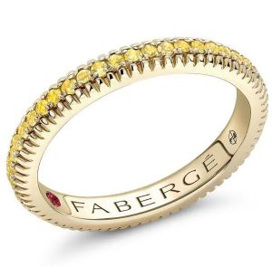 Faberge Colours Of Love 18ct Yellow Gold Yellow Sapphire Fluted Band Ring - 61