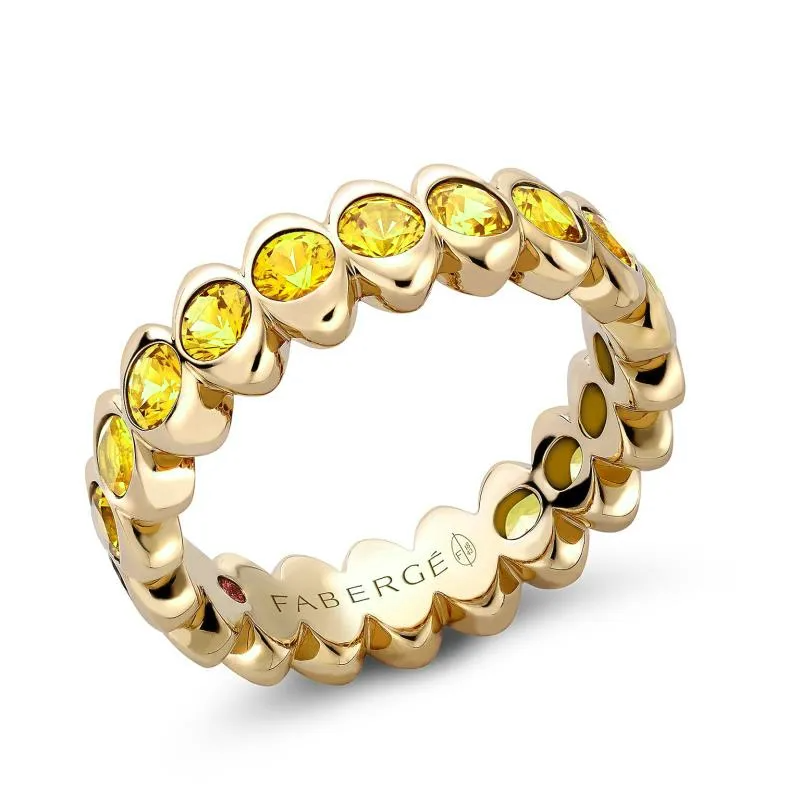 Faberge Colours Of Love Cosmic Curve 18ct Yellow Gold Yellow Sapphire Eternity Ring - 52