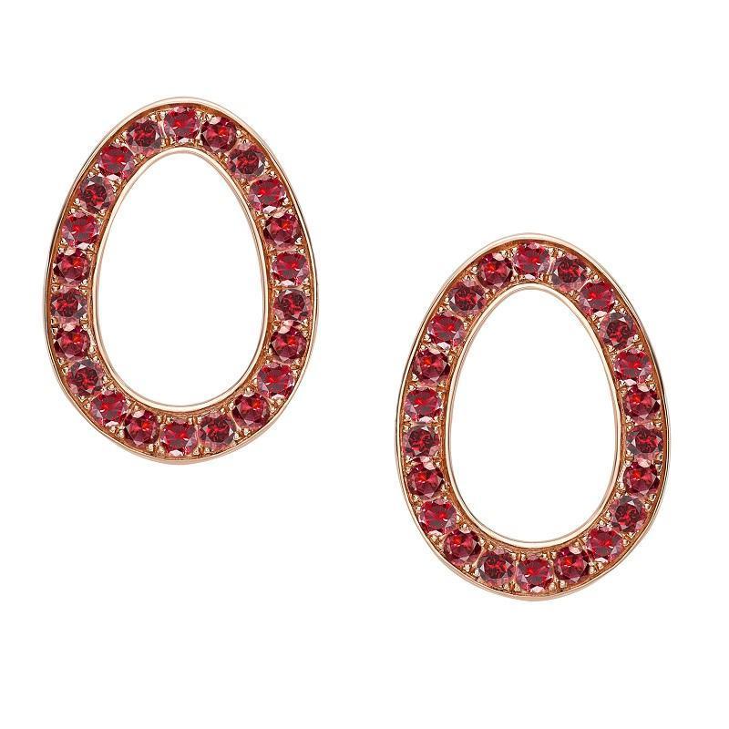 Faberge Colours Of Love Sasha 18ct Rose Gold Ruby Egg Earrings