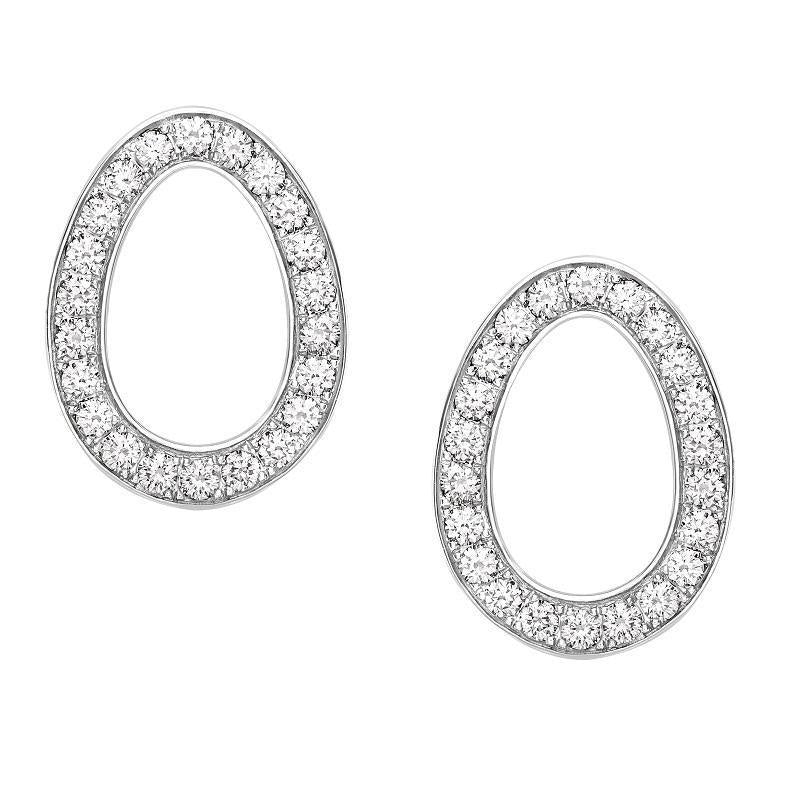 Faberge Colours Of Love Sasha 18ct White Gold Diamond Egg Earrings