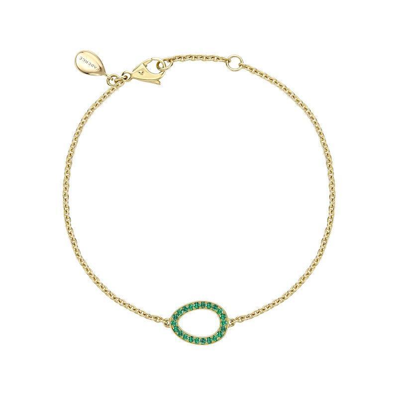 Faberge Colours Of Love Sasha 18ct Yellow Gold Emerald Egg Bracelet