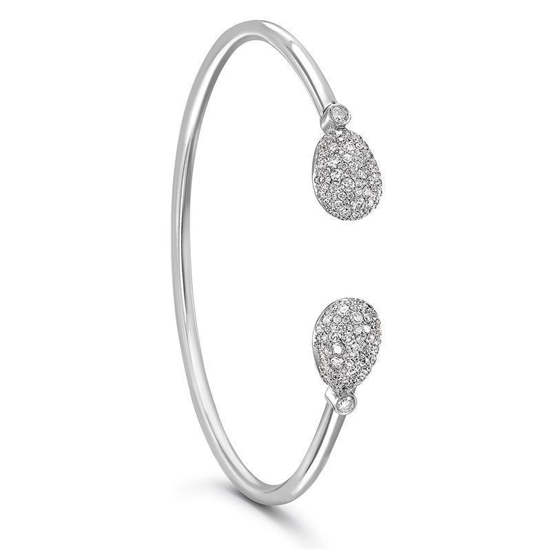 Faberge Emotion 18ct White Gold White Diamond Open Set Bangle - Gold
