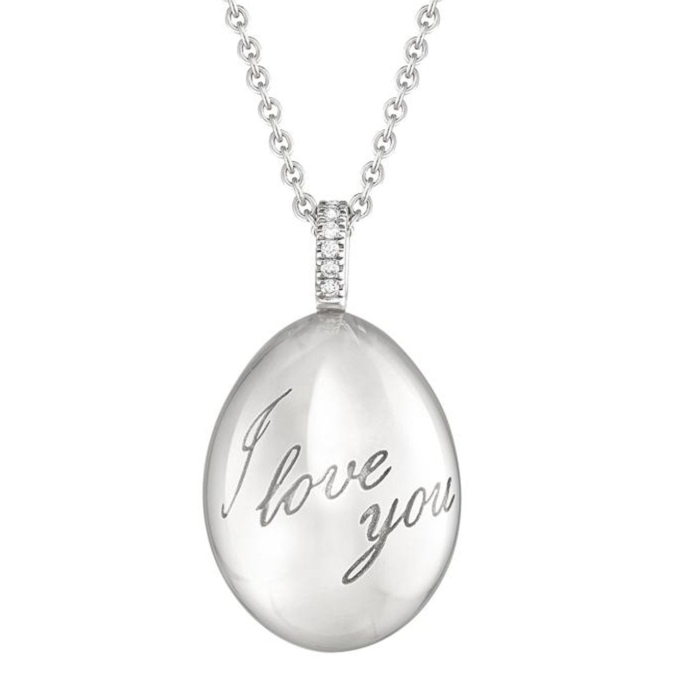 Faberge Essence I Love You 18ct White Gold Pendant - White Gold