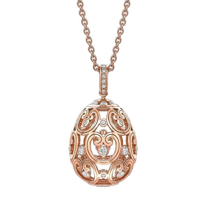 Faberge Imperial Imperatrice 18ct Rose Gold Diamond Pendant - Rose Gold
