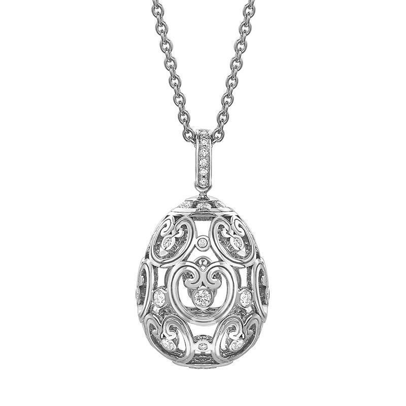 Faberge Imperial Imperatrice 18ct White Gold Diamond Pendant - White Gold