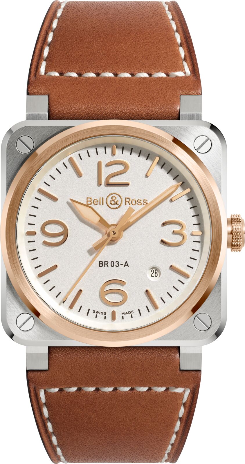Bell & Ross Br 03 White Steel And Gold