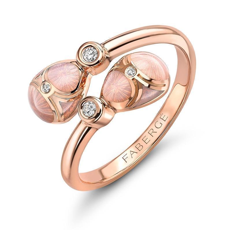 Faberge Palais Tsarskoye Selo Rose Crossover Ring - 60
