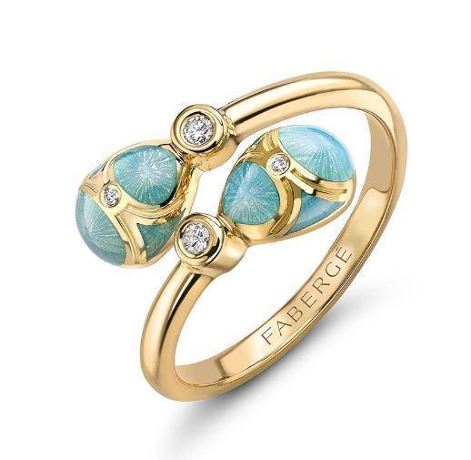 Faberge Palais Tsarskoye Selo Turquoise Crossover Ring - 66