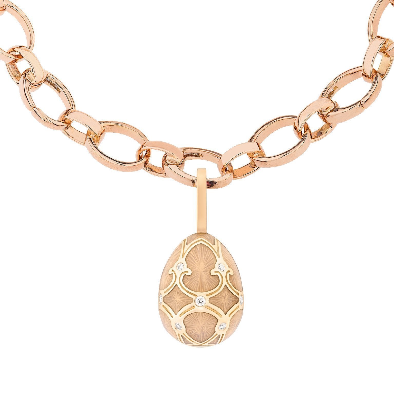 Faberge Palais Tsarskoye Selo Yellow Gold White Enamel Charm - Yellow Gold