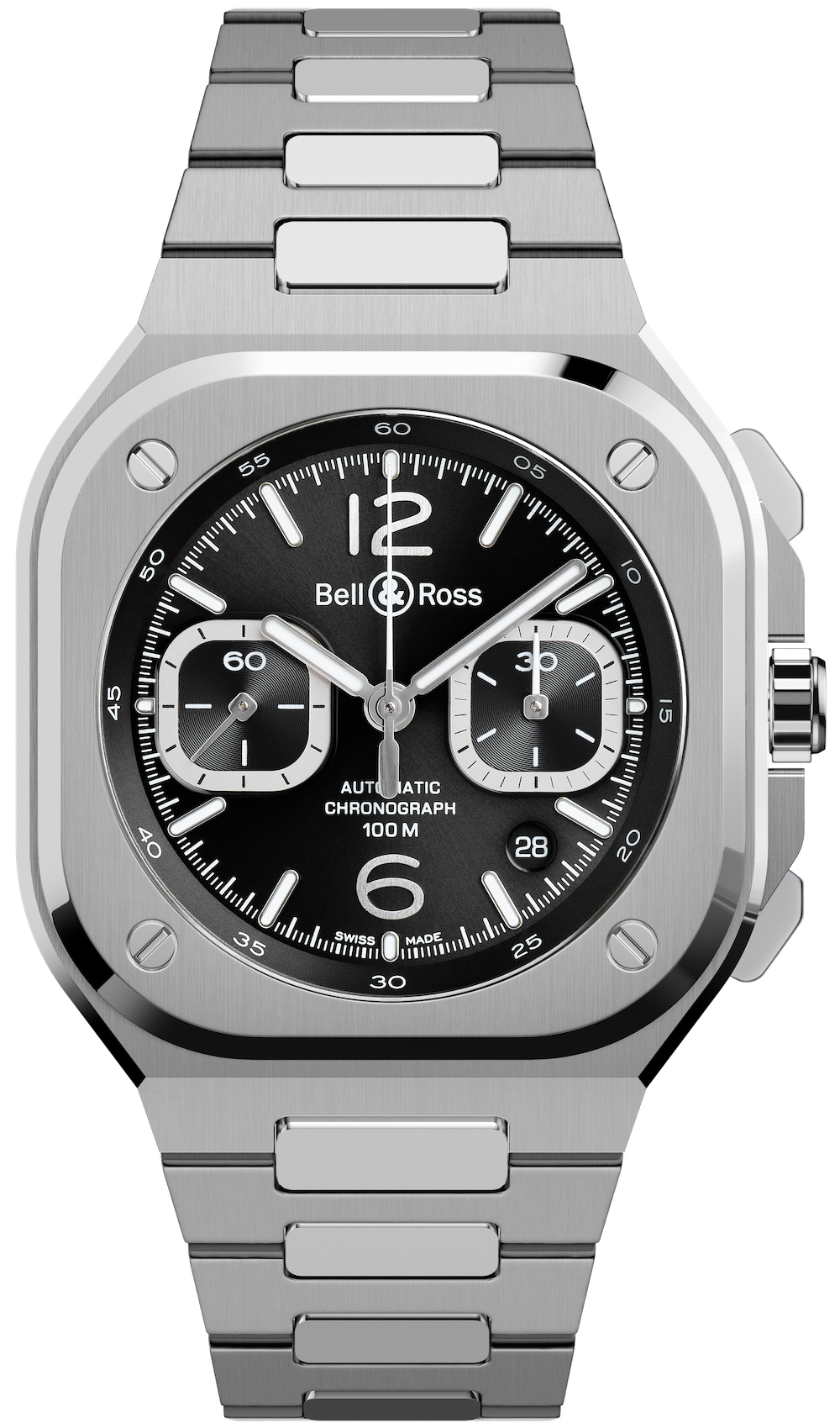 Bell & Ross Br 05 Chrono Black Steel Bracelet