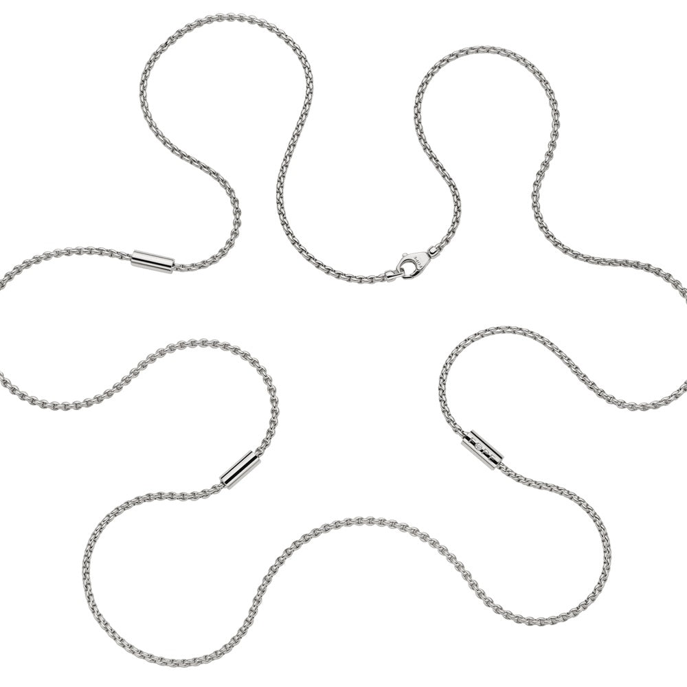 Fope Aria 18ct White Gold 0.02ct Diamond Long Necklace - 90cm
