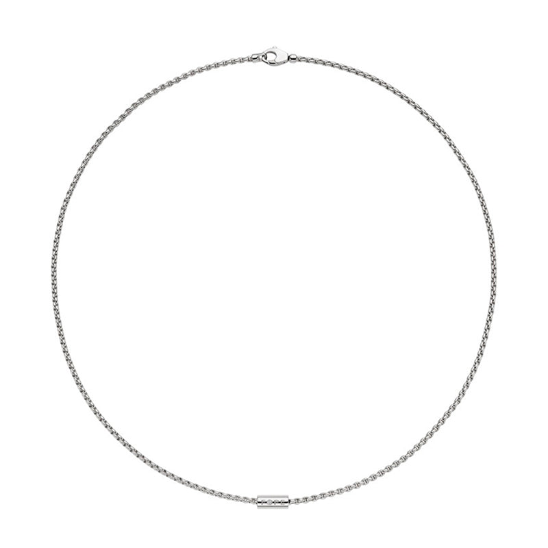 Fope Aria 18ct White Gold 0.02ct Diamond Necklace - 43cm