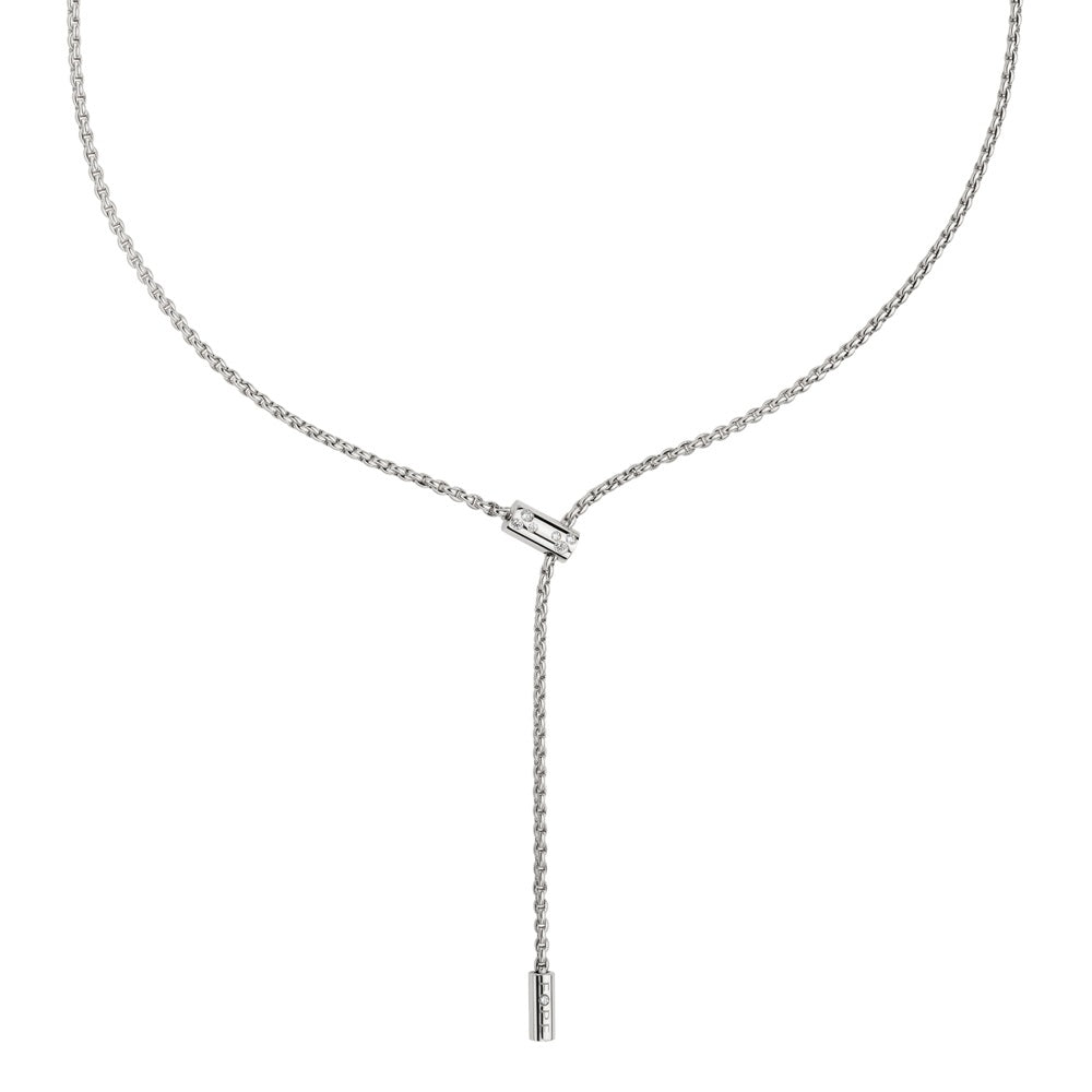 Fope Aria 18ct White Gold 0.11ct Diamond Adjustable Slider Necklace - 41cm