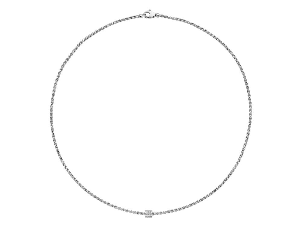 Fope Aria 18ct White Gold 0.17ct Diamond Necklace - 40cm