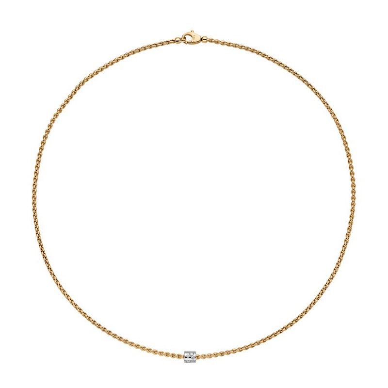 Fope Aria 18ct Yellow Gold 0.17ct Diamond Necklace - 50cm