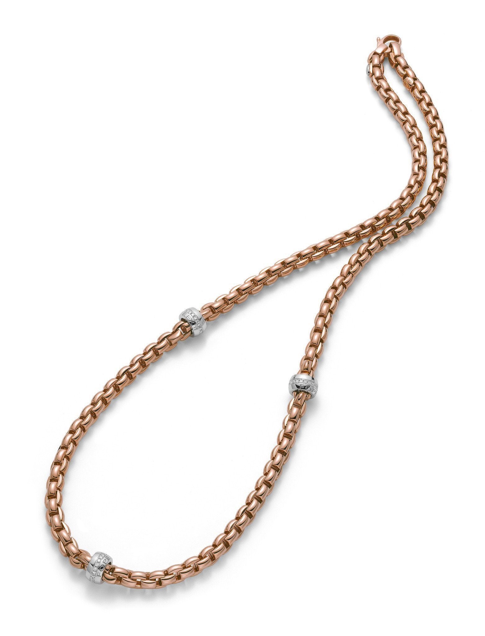 Fope Eka 18ct Rose Gold 0.53ct Diamond Necklace