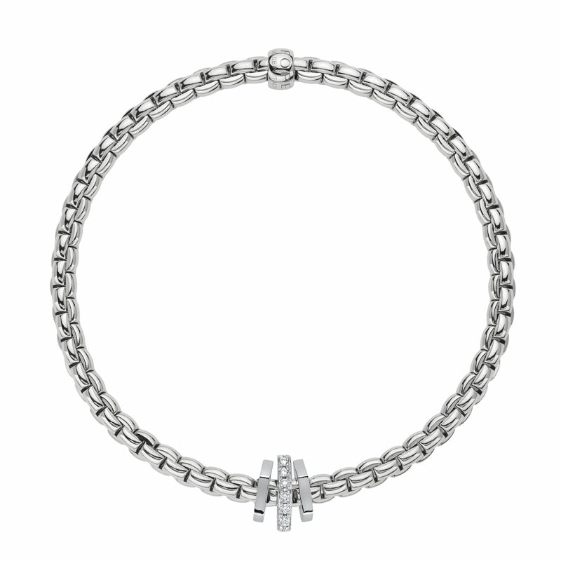 Fope Eka 18ct White Gold 0.15ct Diamond Bracelet - L