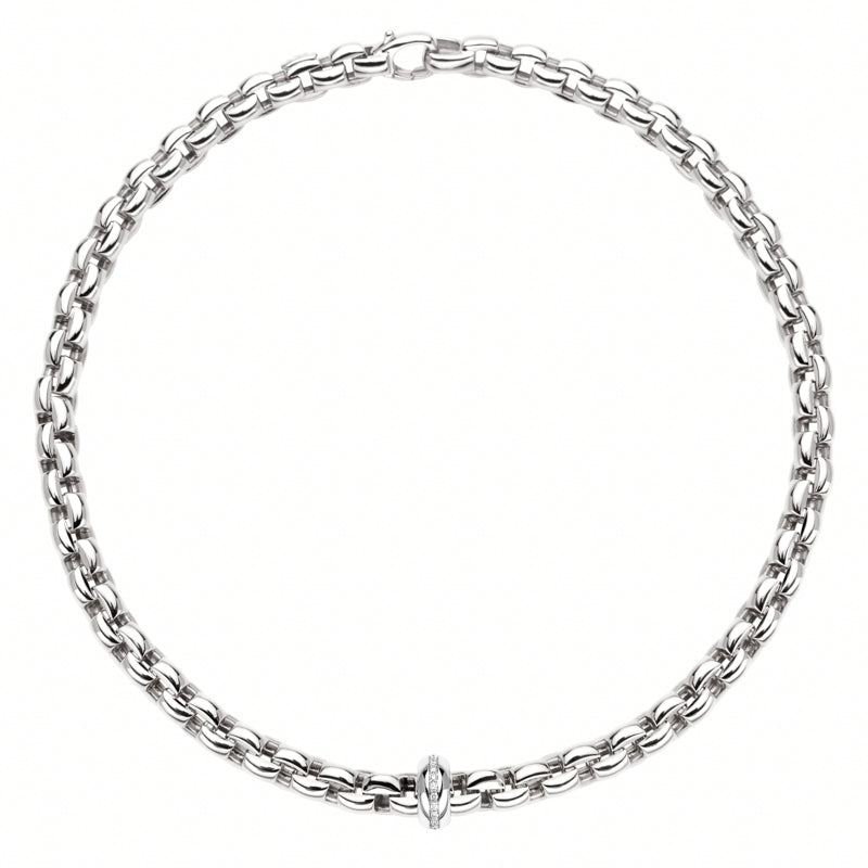 Fope Eka 18ct White Gold 0.19ct Diamond Necklace