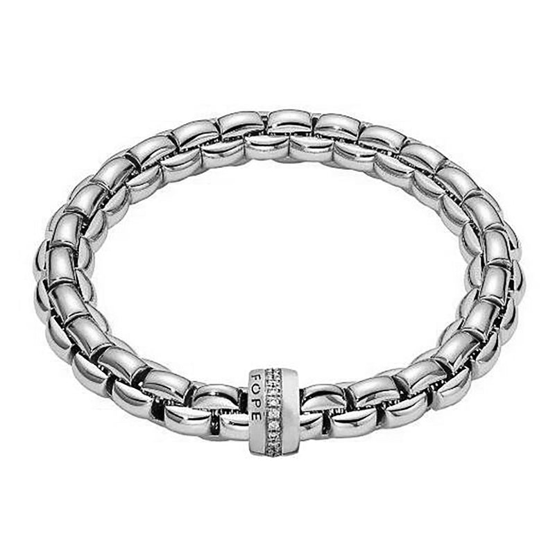 Fope Eka 18ct White Gold 0.21ct Diamond Bracelet - L