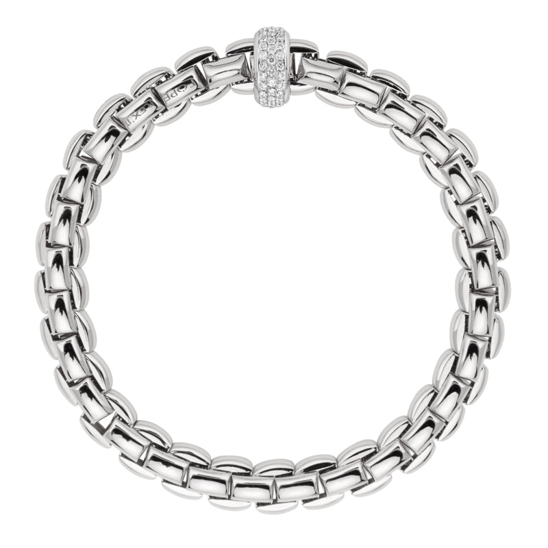 Fope Eka 18ct White Gold 0.58ct Diamond Bracelet - M