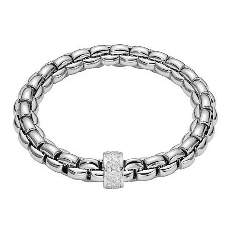 Fope Eka 18ct White Gold 0.63ct Diamond Bracelet - S