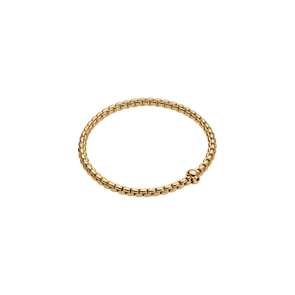 Fope Eka 18ct Yellow Gold 0.01ct Black Diamond Flexible Bracelet - Xl
