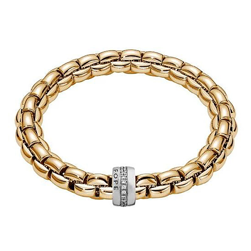 Fope Eka 18ct Yellow Gold 0.21ct Diamond Bracelet - Xl