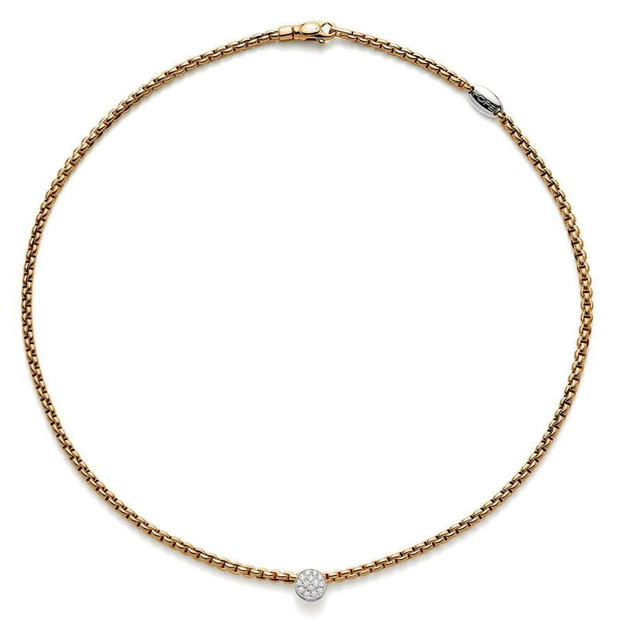 Fope Eka 18ct Yellow Gold 0.22ct Diamond Necklace - 70cm