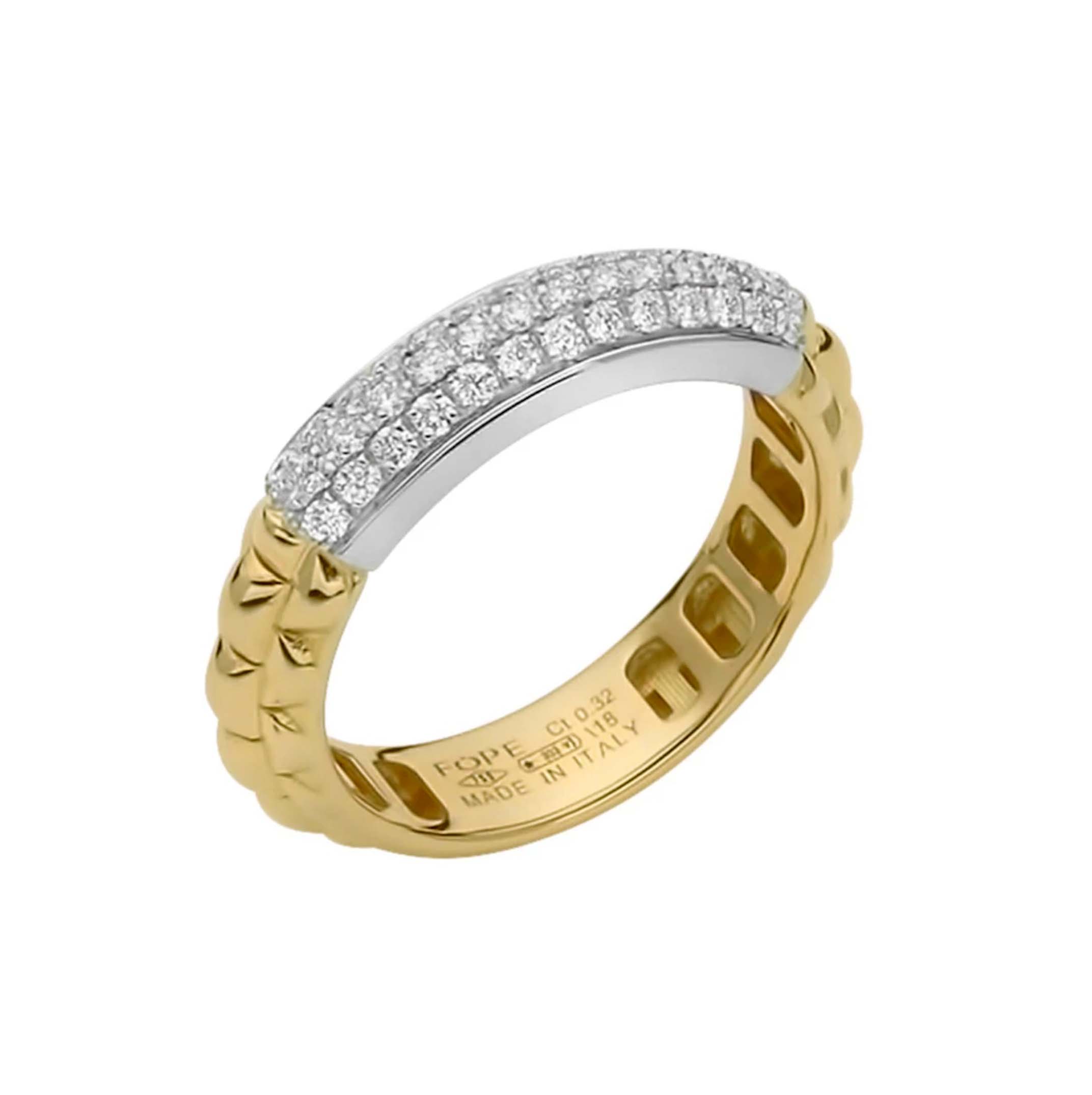 Fope Eka 18ct Yellow Gold 0.32ct Diamond Ring - R