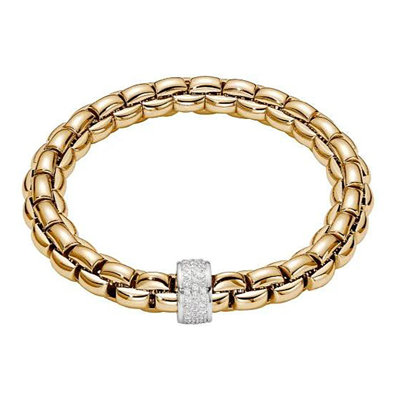 Fope Eka 18ct Yellow Gold 0.63ct Diamond Bracelet - L