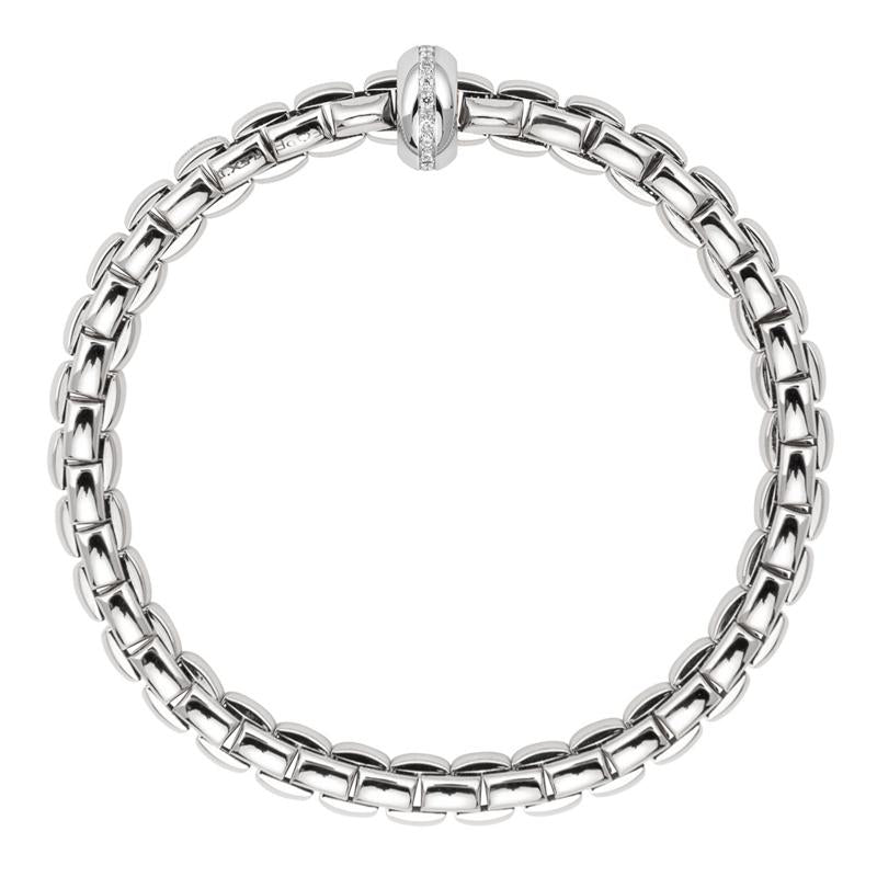Fope Eka Anniversario 18ct White Gold 0.13ct Diamond Bracelet - Xs
