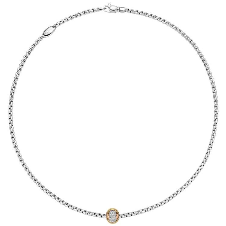 Fope Eka Tiny 18ct White Gold 0.25ct Diamond Necklace