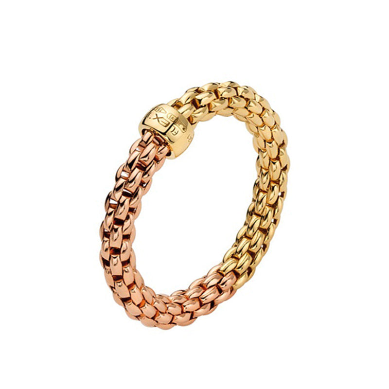 Fope Essentials 18ct Rose And Yellow Gold Ring - Xl