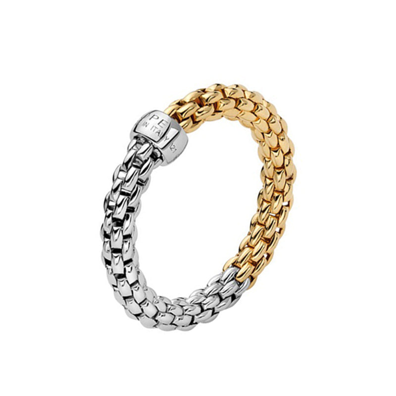 Fope Essentials 18ct White And Yellow Gold Ring - S