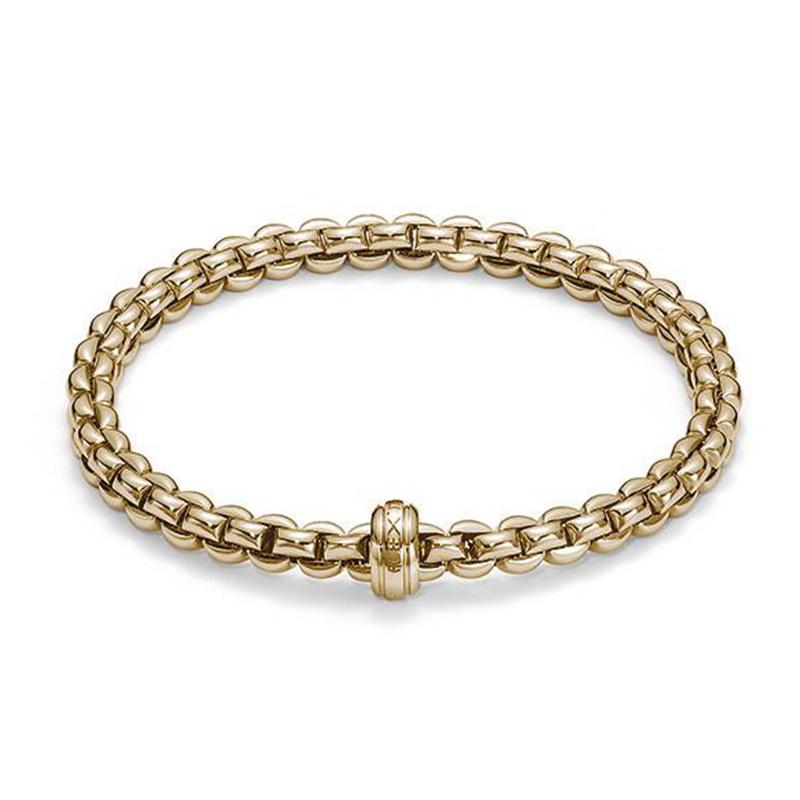 Fope Flex'it Eka 18ct Yellow Gold Bracelet - S