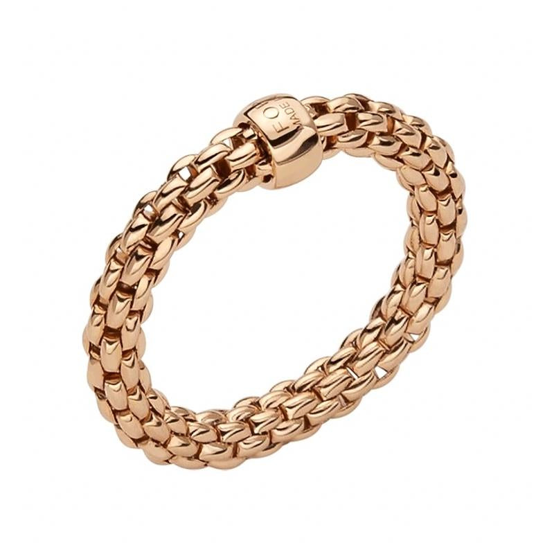 Fope Flex'it Essentials 18ct Rose Gold Slim Ring - S