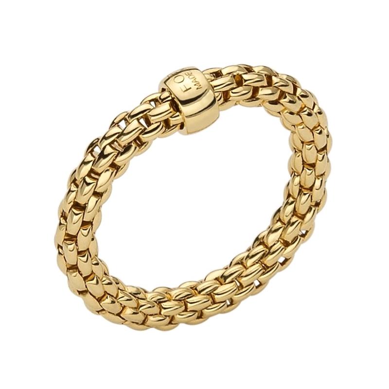 Fope Flex'it Essentials 18ct Yellow Gold Slim Ring - S