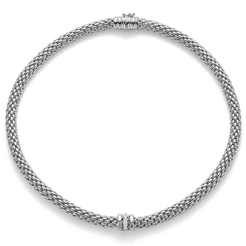 Fope Flex'it Love Nest 18ct White Gold Diamond Necklace