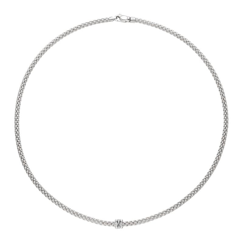 Fope Flex'it Prima 18ct White Gold 0.12ct Diamond Necklace