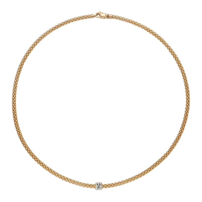 Fope Flex'it Prima 18ct Yellow Gold 0.12ct Diamond Necklace - Gold