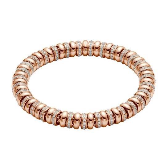 Fope Flex'it Solo 18ct Rose Gold 2.80ct Diamond Bracelet - S