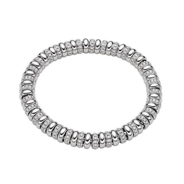 Fope Flex'it Solo 18ct White Gold 2.80ct Diamond Bracelet - M