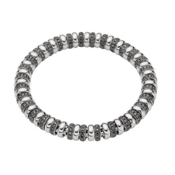 Fope Flex'it Solo 18ct White Gold 3.05ct Black Diamond Bracelet - M