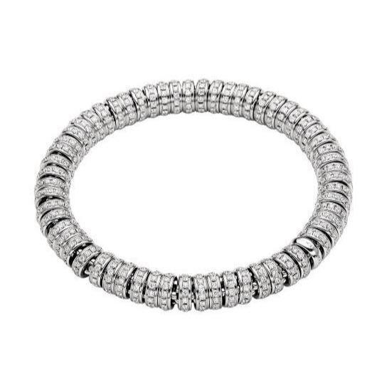 Fope Flex'it Solo 18ct White Gold 5.51ct Diamond Bracelet - Xl