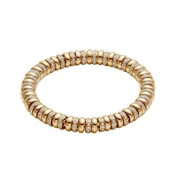 Fope Flex'it Solo 18ct Yellow Gold 2.80ct Diamond Bracelet - L