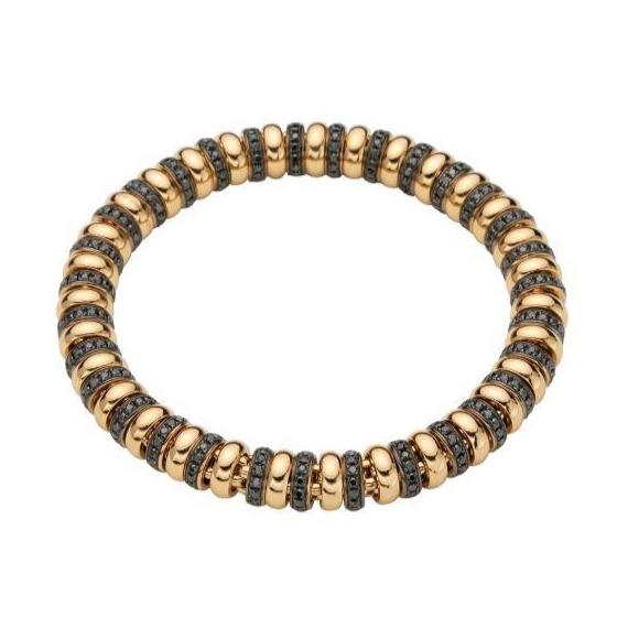 Fope Flex'it Solo 18ct Yellow Gold 3.05ct Black Diamond Bracelet - L
