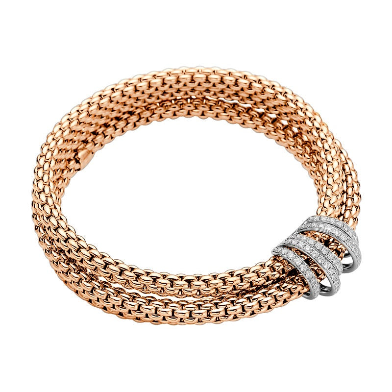 Fope Mialuce 18ct Rose Gold 1.20ct Diamond Bracelet - Xs