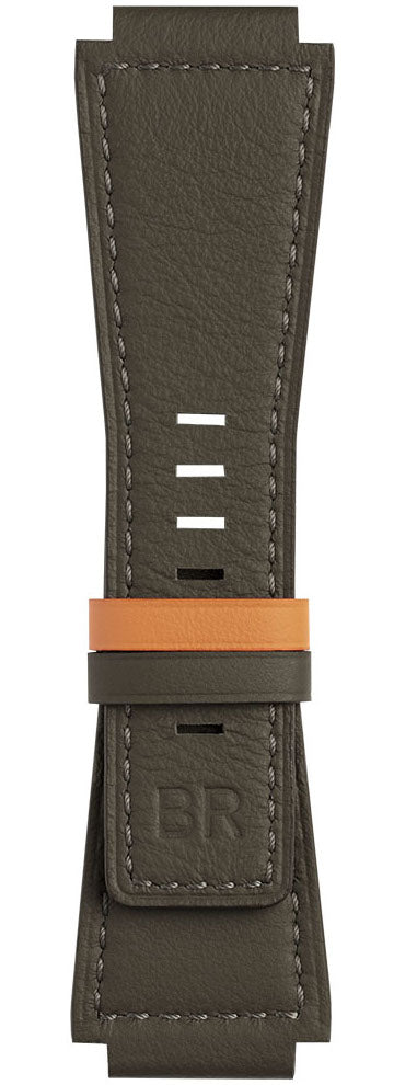 Bell & Ross Strap Br01/br03 Calfskin Khaki Orange Reversible