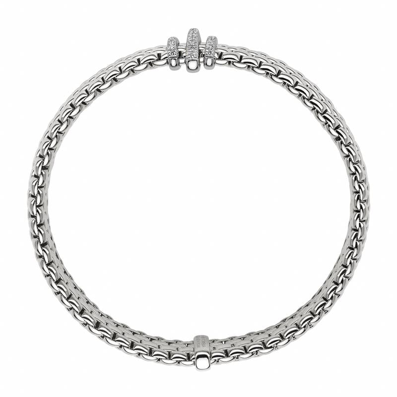 Fope Panorama 18ct White Gold 0.23ct Diamond Rondelle Bracelet - Xl